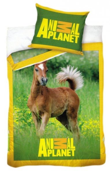 Pościel licencyjna Animal Planet 100% bawełna 160x200 - Konie 8001