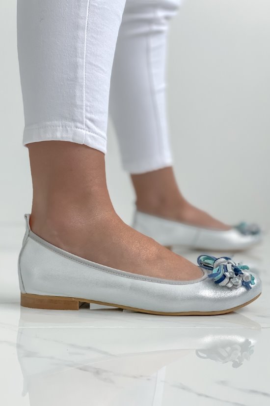 Baleriny damskie 92/37 Srebrny