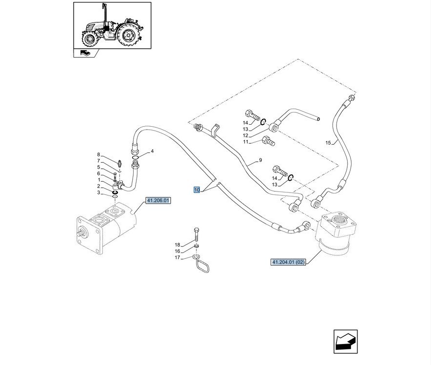 Przewód pompy hydraulicznej New Holland 84192745 CNH