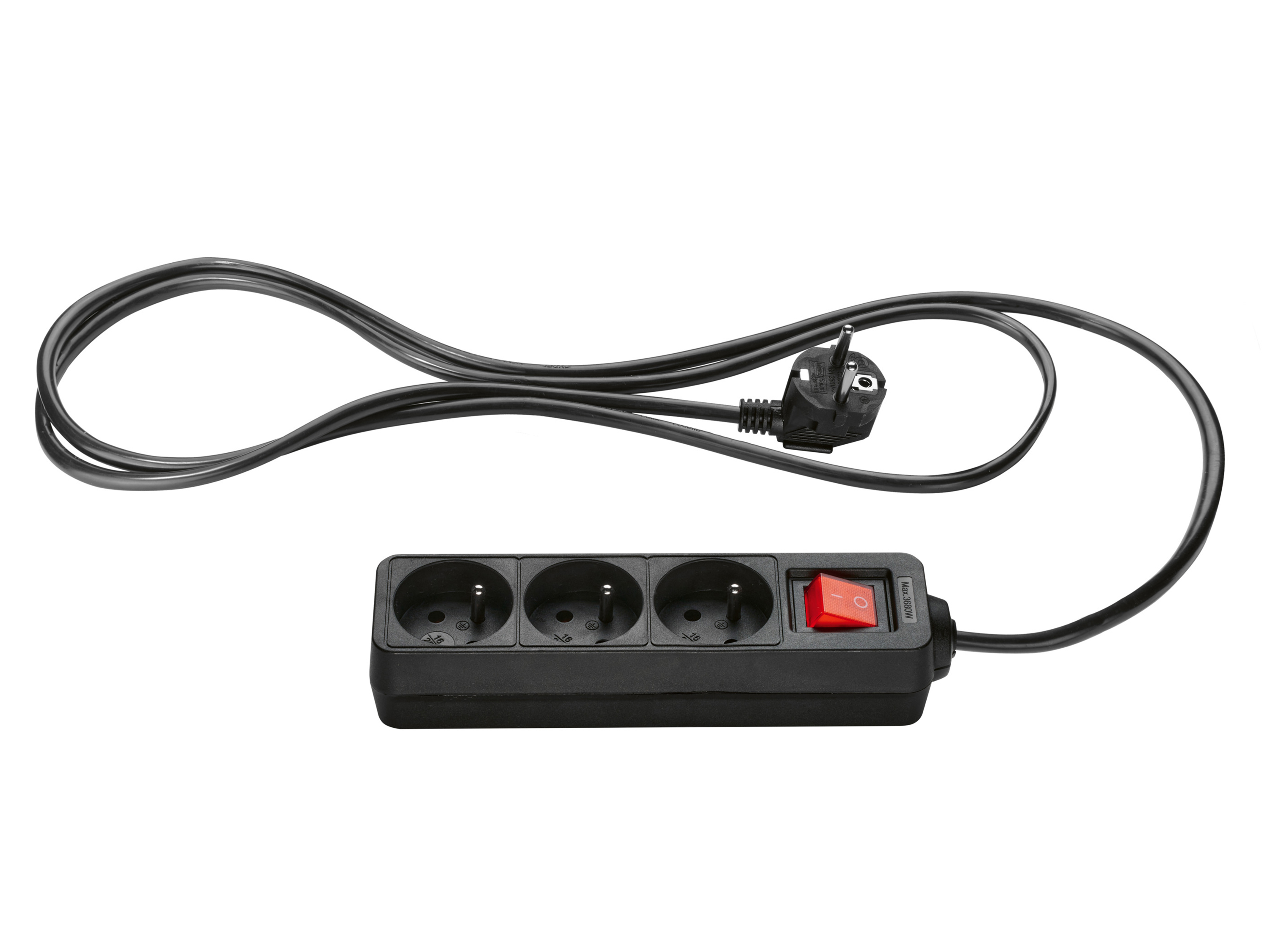 Silvercrest Listwa zasilająca 3 gniazda, czarny