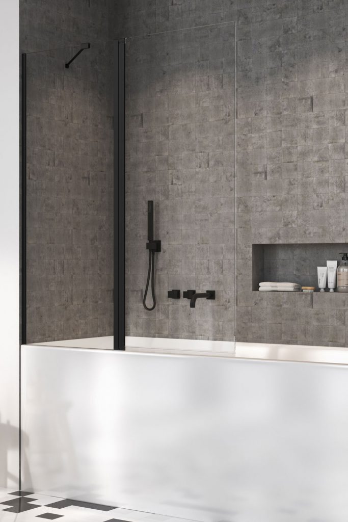 Darmowa Dostawa - Parawan nawannowy dwuczęściowy Radaway Nes Black PND II 100091005401L