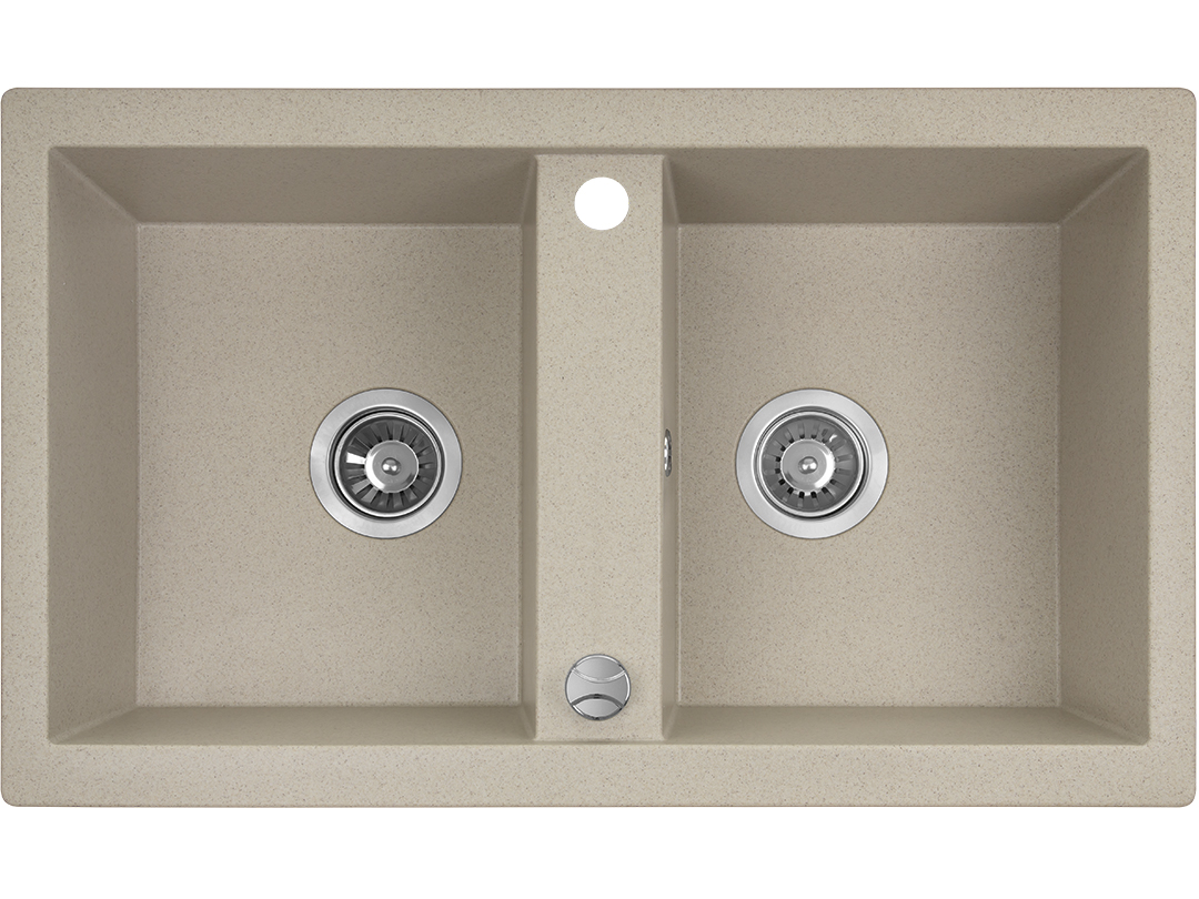 Darmowa Dostawa - Zlewozmywak granitowy 78x48 cm beżowy Laveo Barbados SBB420T