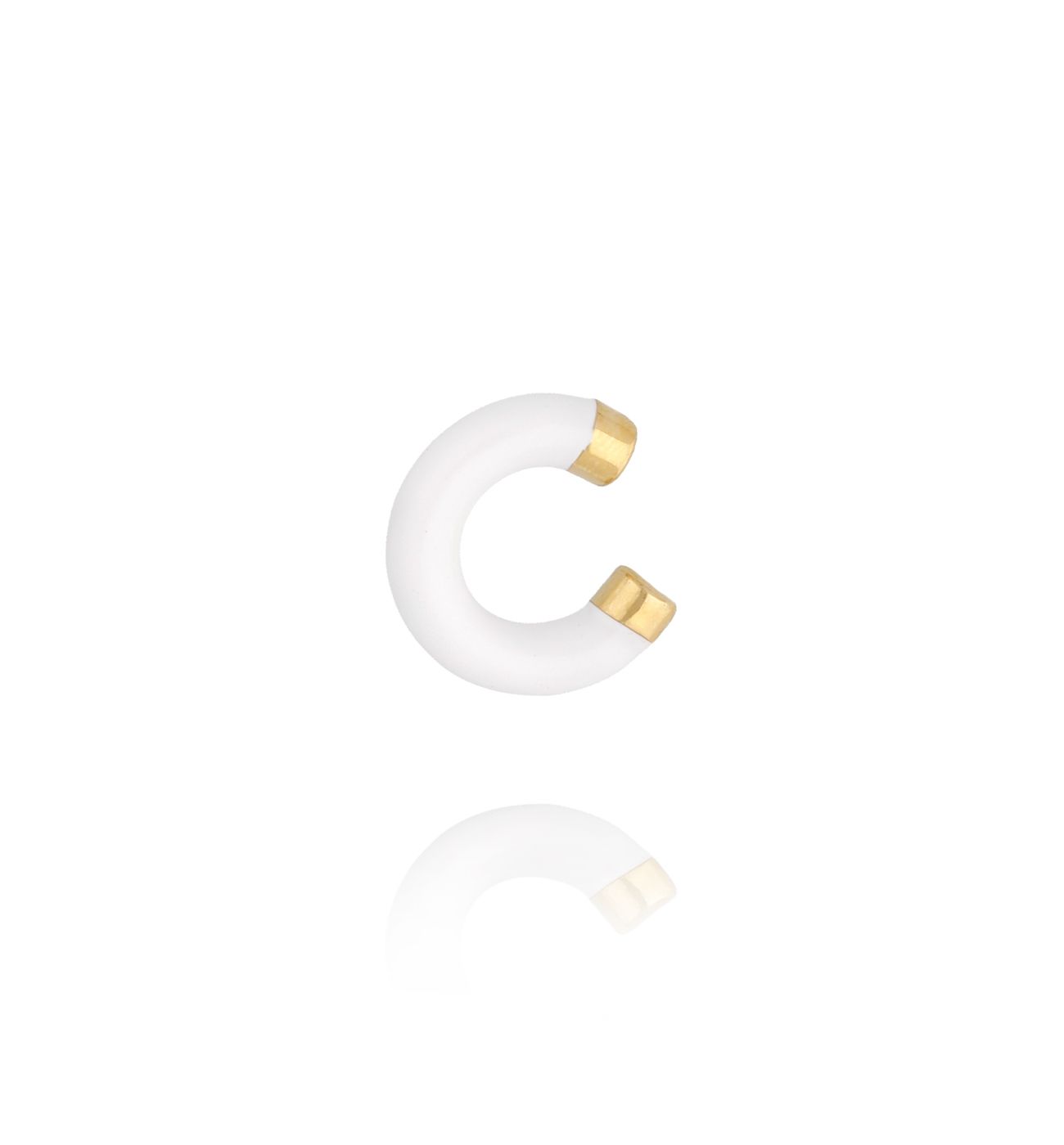 Nausznica z białą emalią Enamel KSA0917