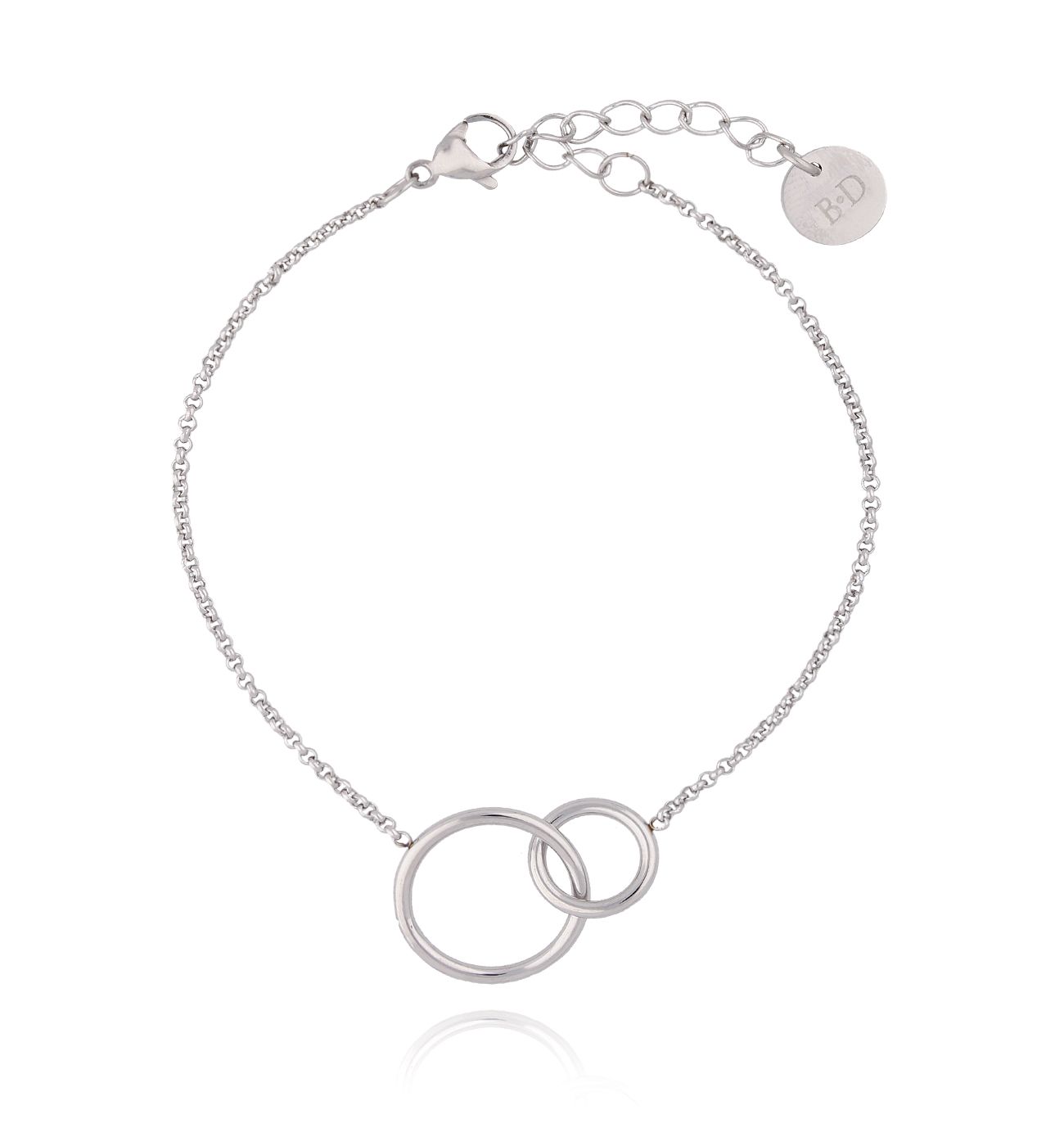 Bransoletka srebrna z kółkami ze stali szlachetnej BSA0032