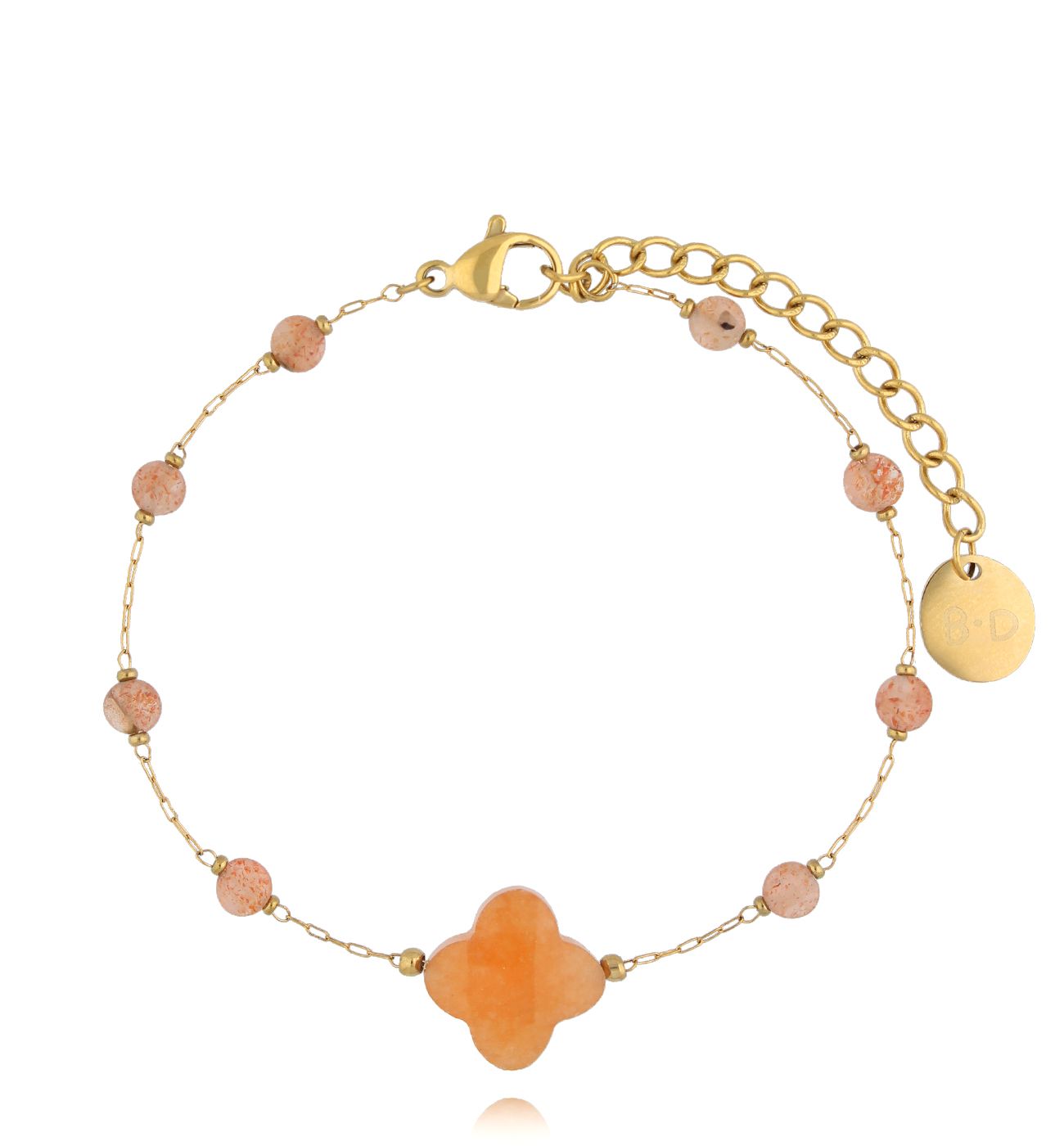 Bransoletka z koniczynką i agatami BPA0495