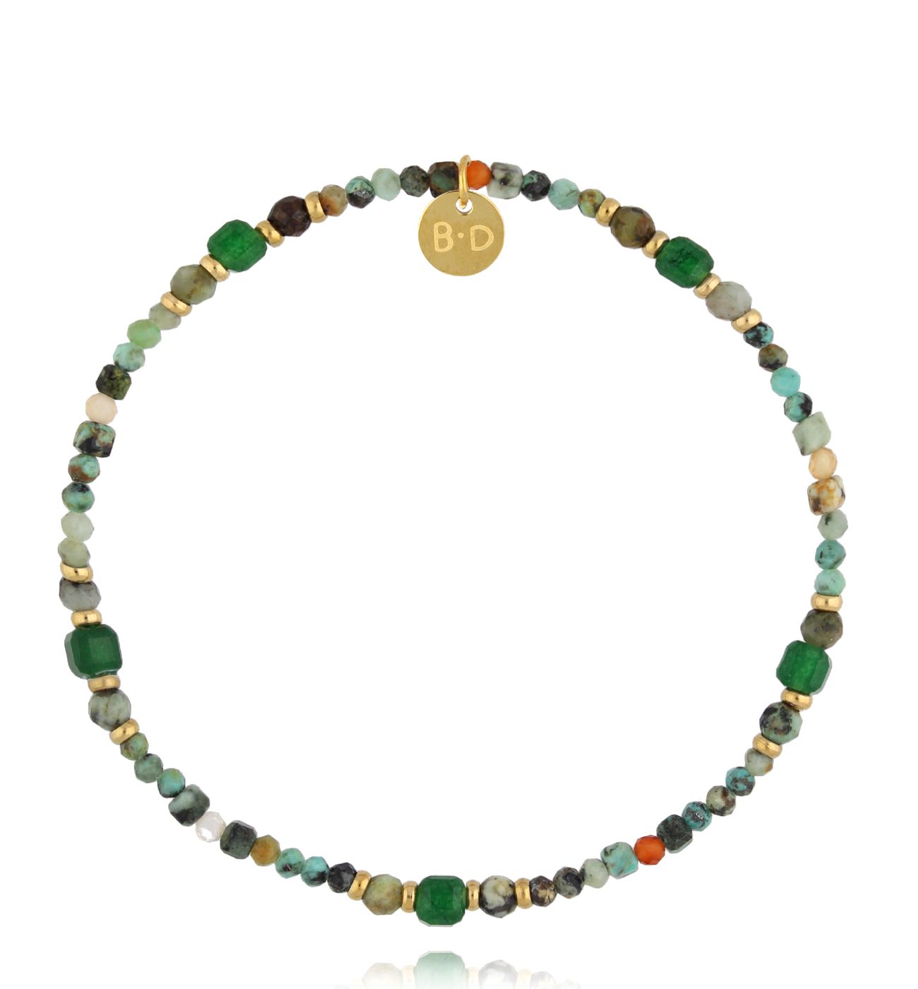 Bransoletka z turkusami i jadeitami - By Dziubeka