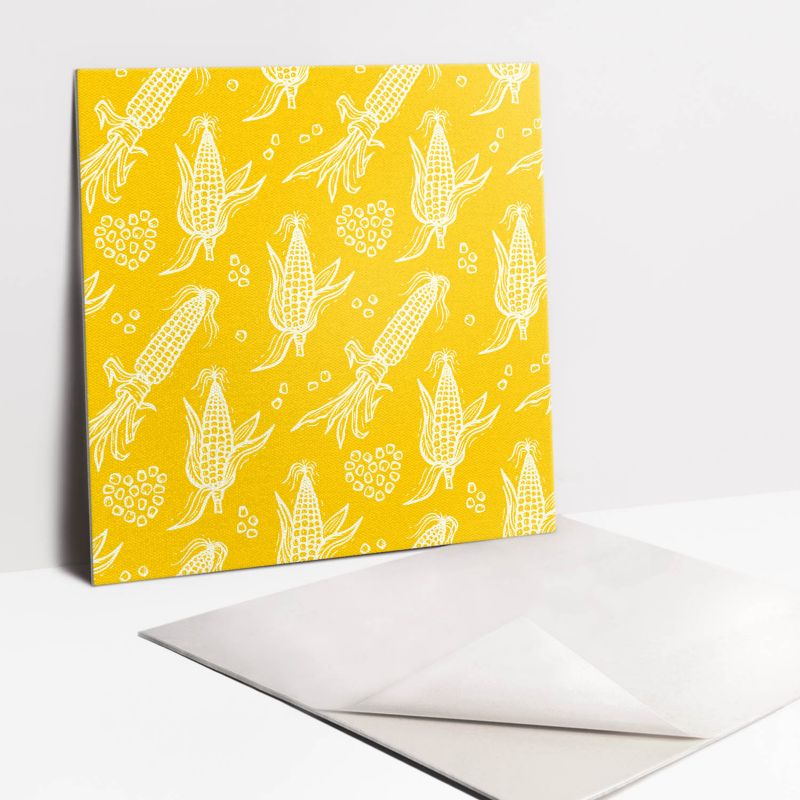 Kafelki samoprzylepne Tulup 30x30 cm Żółta rysunkowa kukurydza 9 szt.