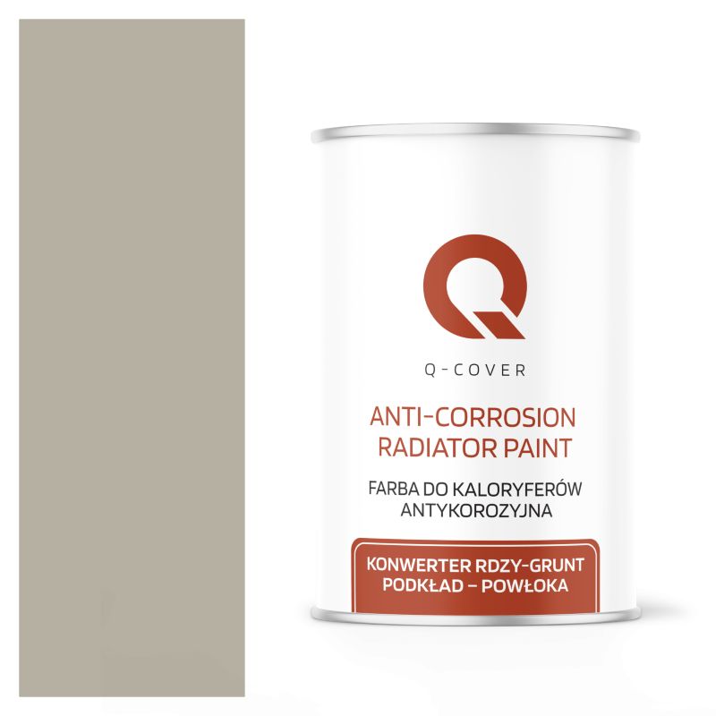 Farba do Kaloryferów Antykorozyjna Q-Cover Szary beżowy RAL7032 Mat 1L