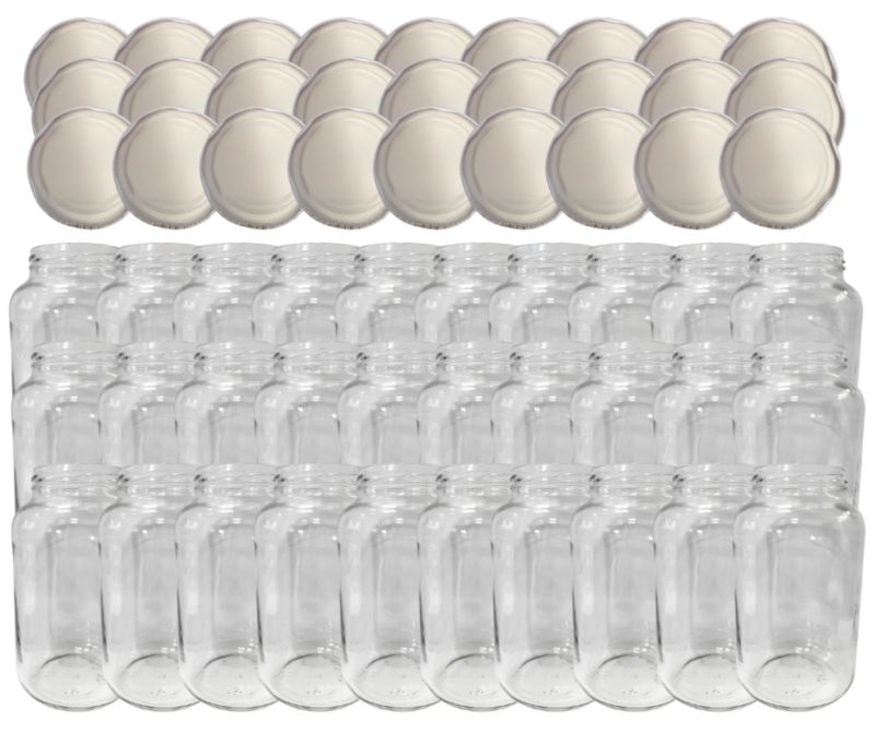 Słoiki MODO24 1500ml 1,5l soki ogórki małosolne grzyby nalewki zakrętki 82mm PZH 30 kpl.