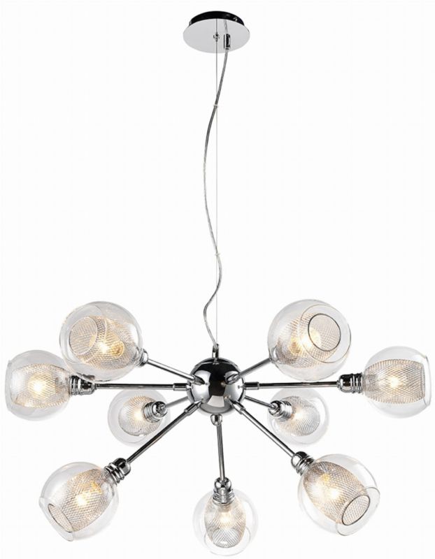 Żyrandol Candellux Dixi chromowany-przezroczysty wym: 115 x 68 x 68 cm 9xE14 x 40W 1 szt.