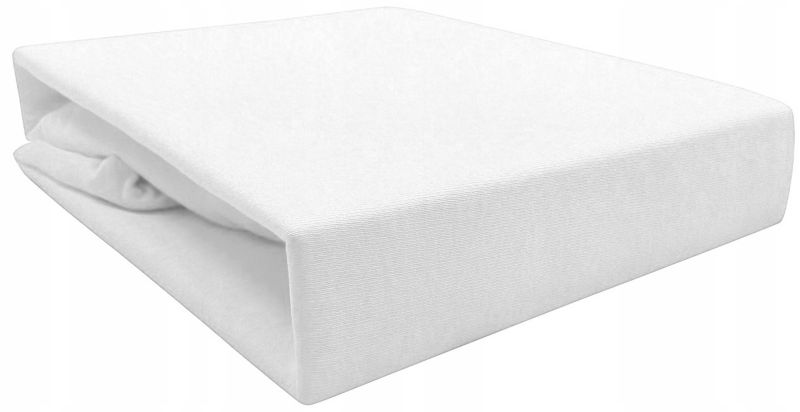 Prześcieradło Matkam bawełniane z gumką JERSEY 160x200 biały 1 szt.