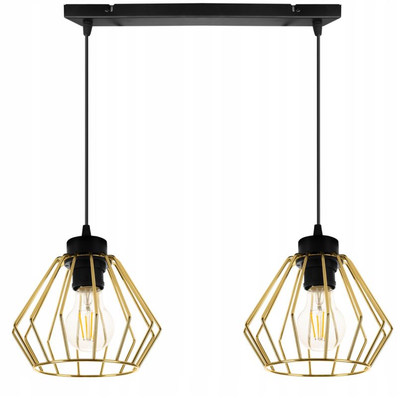 Lampa sufitowa wisząca Light Home LH Santos 2x E27 60W złoty 1szt.