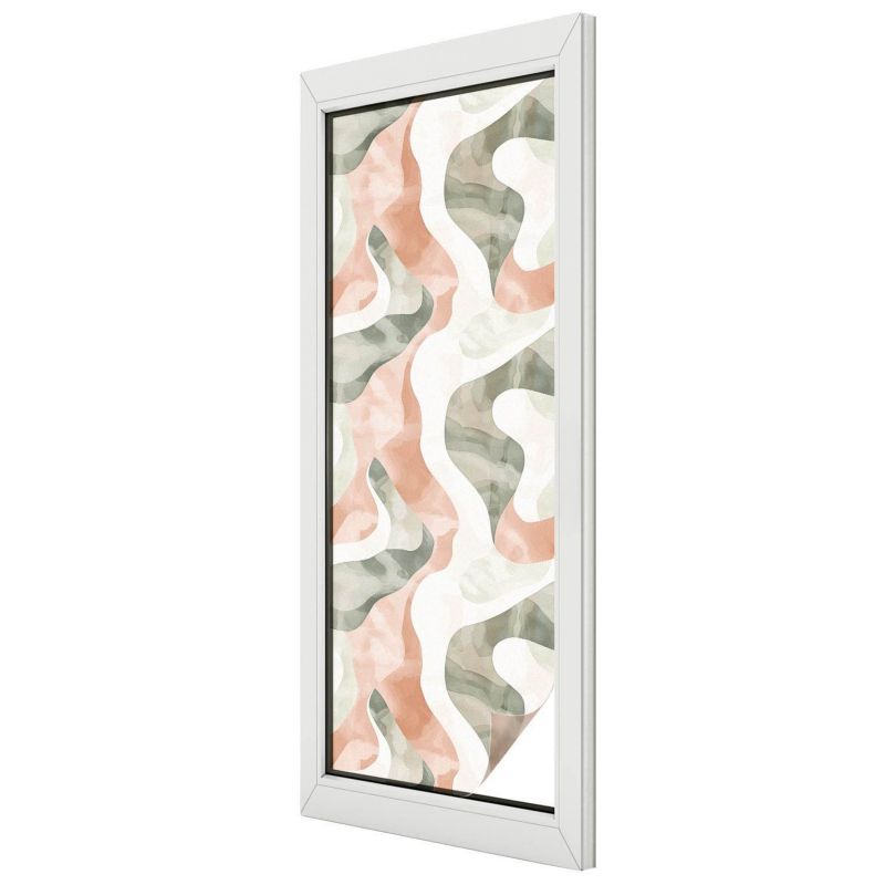 Folia Mleczna na Okno Wallfluent 50x146 cm Skutecznie Chroni Prywatność Abstrakcyjny ornament falisty 1 rol.