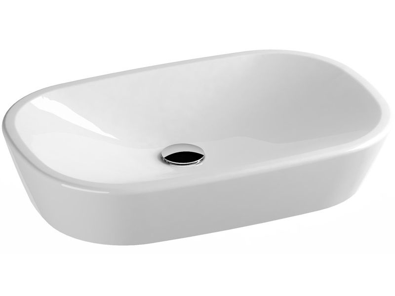 Owalna umywalka ceramiczna nablatowa Ravak Ceramic O 600 biała 1 szt