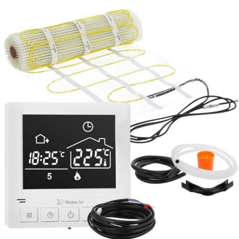Zestaw mata grzewacza Mission Air pod płytki MA-160 4m² + Taurus White 1 szt.