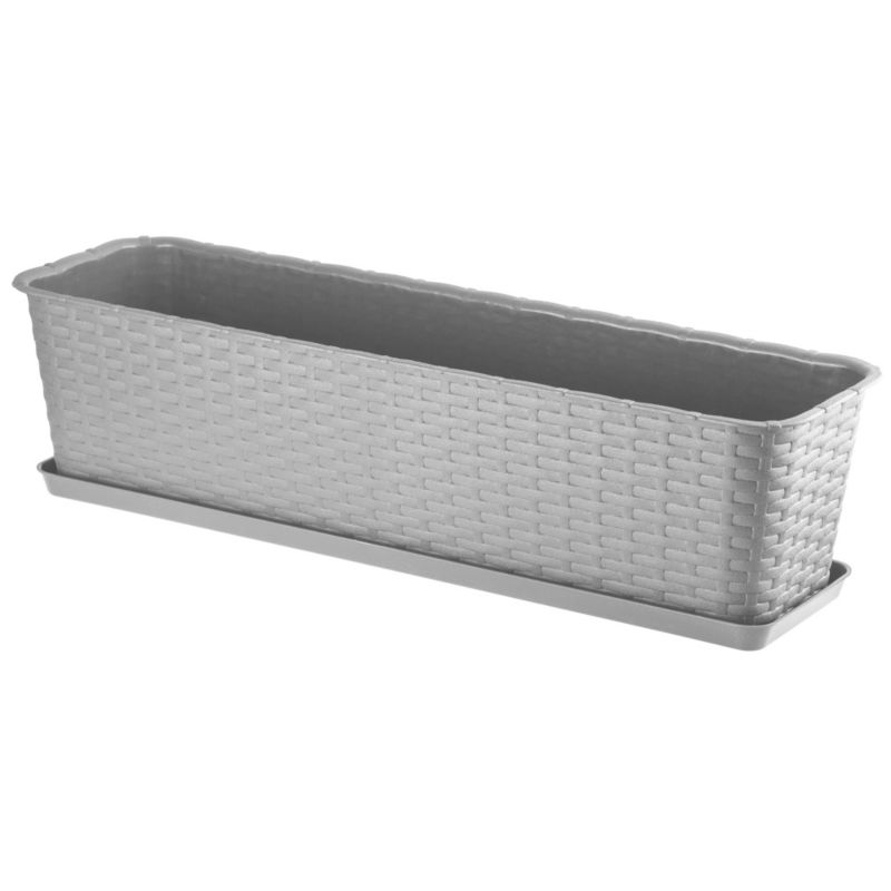 Donica KADAX Doniczka Balkonowa szara Podstawka 60cm 1szt.