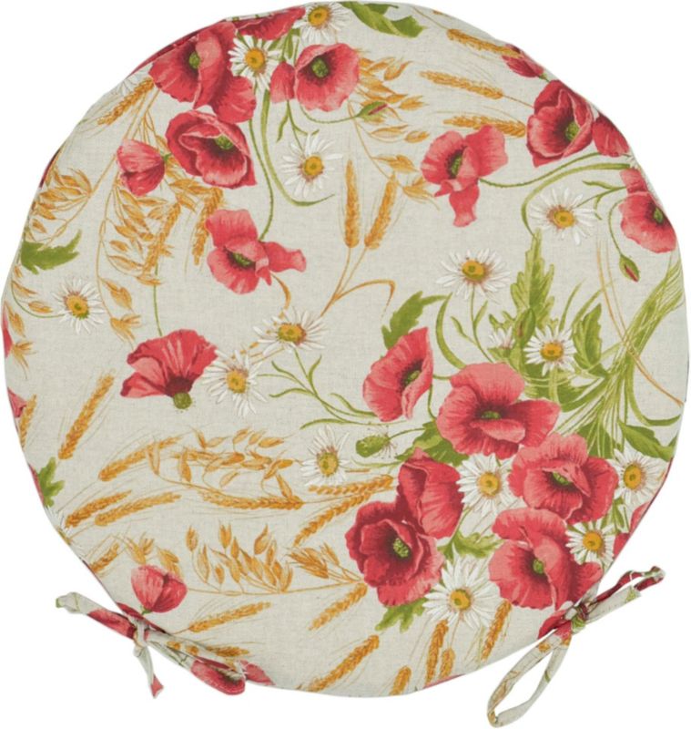 Poduszka na krzesło okrągłe poduszka okrągła AMPO czerwony beżowy 1 szt.