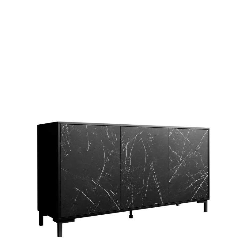 Komoda MIRJAN 24 Marmo 150 3D czarny / czarny marmur 1 szt.