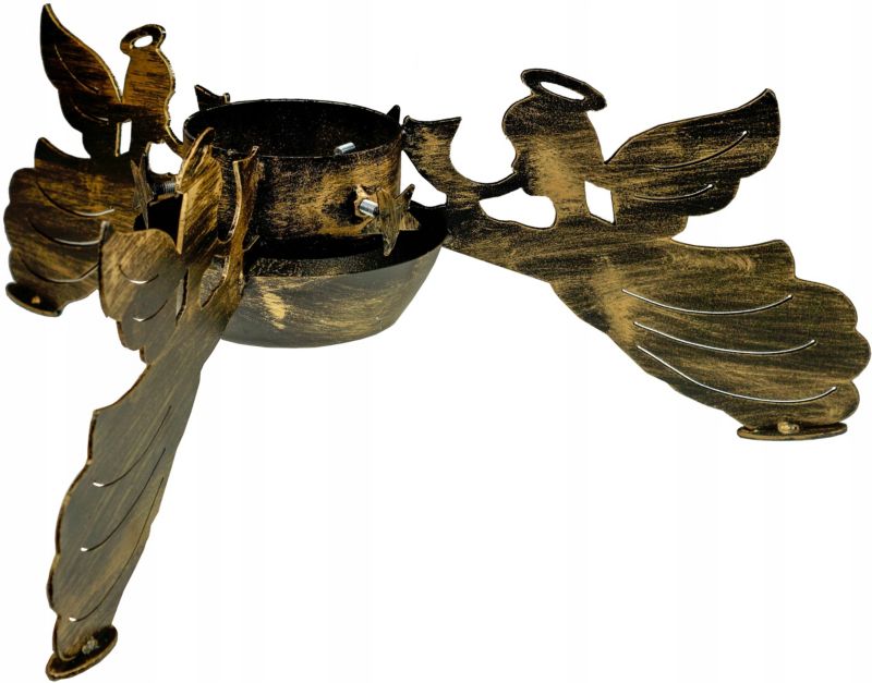 Stojak FEINZ Pod Choinke Aniołek Duży Fi 105Mm Czarno Złoty Kuty 1 szt.