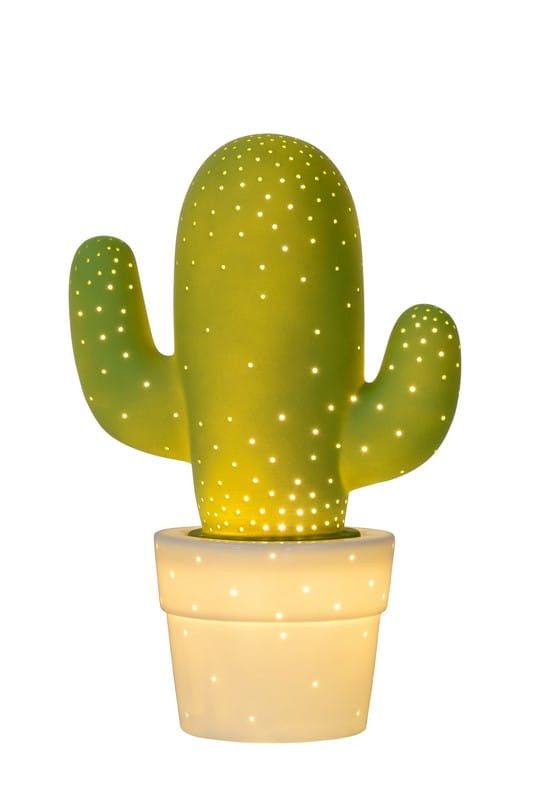 Lampka stołowa Lucide Cactus biało-zielona 1 x E14 x 40W IP20 wym: 30.5 x 20 cm ceramika - 1 szt.