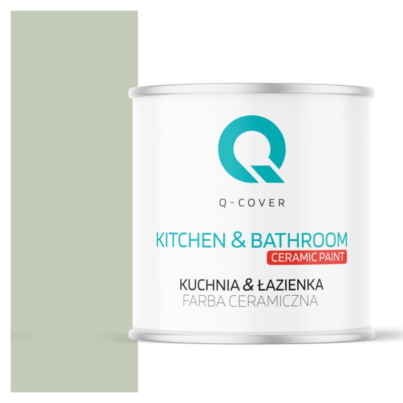 Farba Ceramiczna Kuchnia & Łazienka Q-Cover Zielony jasny H2157 Głęboki Mat 2L