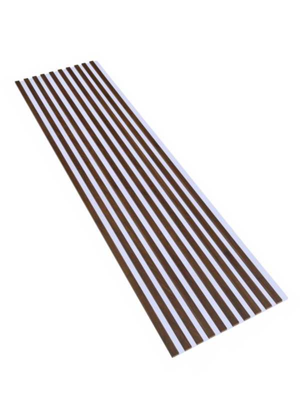 Lamele na Białej Płycie Ścienne SunWood 275x58cm Panel Dekoracyjny Orzech Columbia 1 szt.