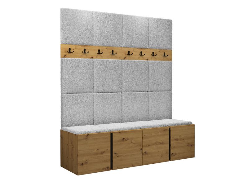 Garderoba MIRJAN 24 Orion V dąb artisan/czarny + szara bukla 1 kpl.