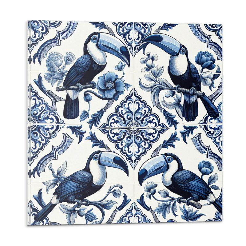 Kafelki samoprzylepne Wallfluent 20x20 cm Wzór z tukanym na płytkach 20 szt.