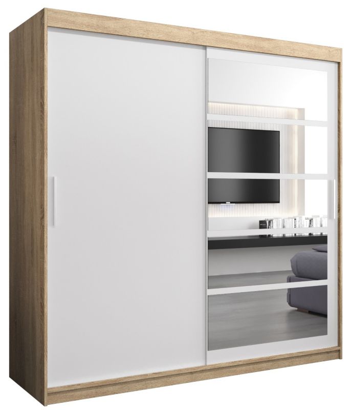 Szafa przesuwna Abiks ROMA 1 200 sonoma + biały mat 1 szt.