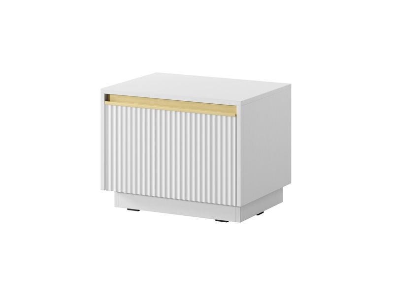 Szafka nocna z szufladą Bettso Roy z ryflowanym frontem biała 1szt.