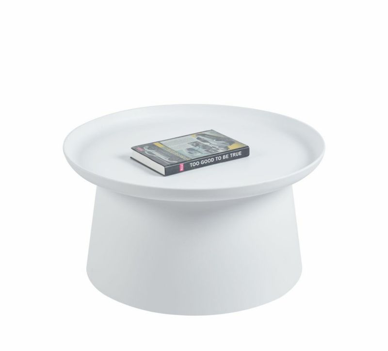 Stolik kawowy okrągły Xena INTESI biały nowoczesny skandynawski 70 cm do salonu 1 szt.