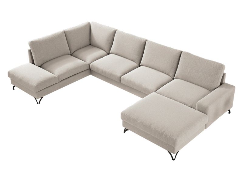 Narożnik z funkcją spania MIRJAN 24 Flavio U prawy budyniowy 1 szt.