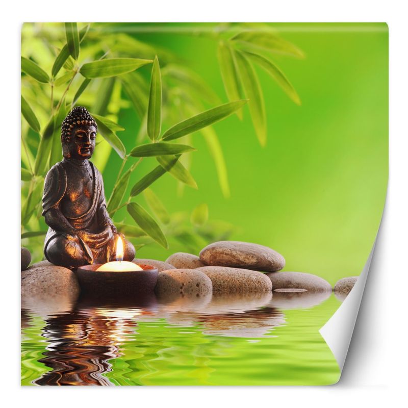 Fototapeta Feeby Budda świeczka i kamienie zen 150x150 1 szt