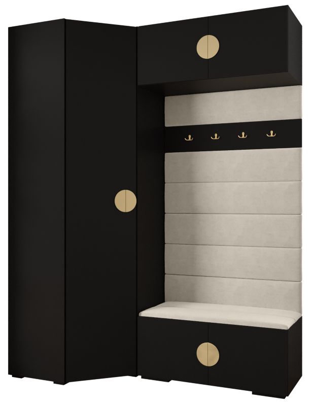 Garderoba do przedpokoju Abiks INOVA 4 Z21 czarny+złoty+manila02 1 szt.