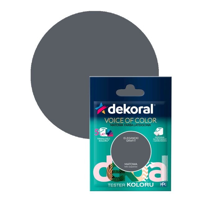 Tester farby kolorowej Dekoral Voice of Color elegancki grafit 0,05 l