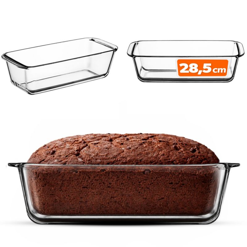 Naczynie Żaroodporne KADAX Szklana Forma Do Pieczenia Chleba Keksówka 28cm 1szt.