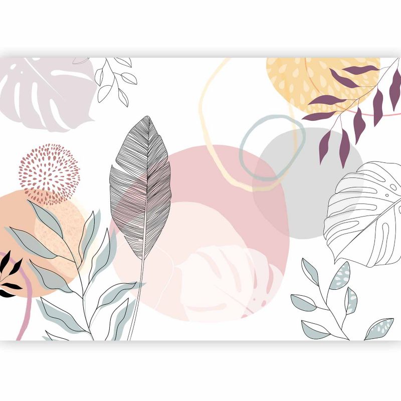 Fototapeta flizelinowa Artgeist 110g/m2 Liście beżowa 300x210 (6 części) 10490aa rolka 1 szt