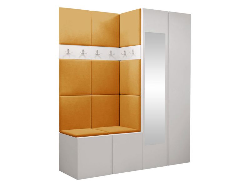 Garderoba MIRJAN 24 Orion XII biały + żółty 1 kpl.