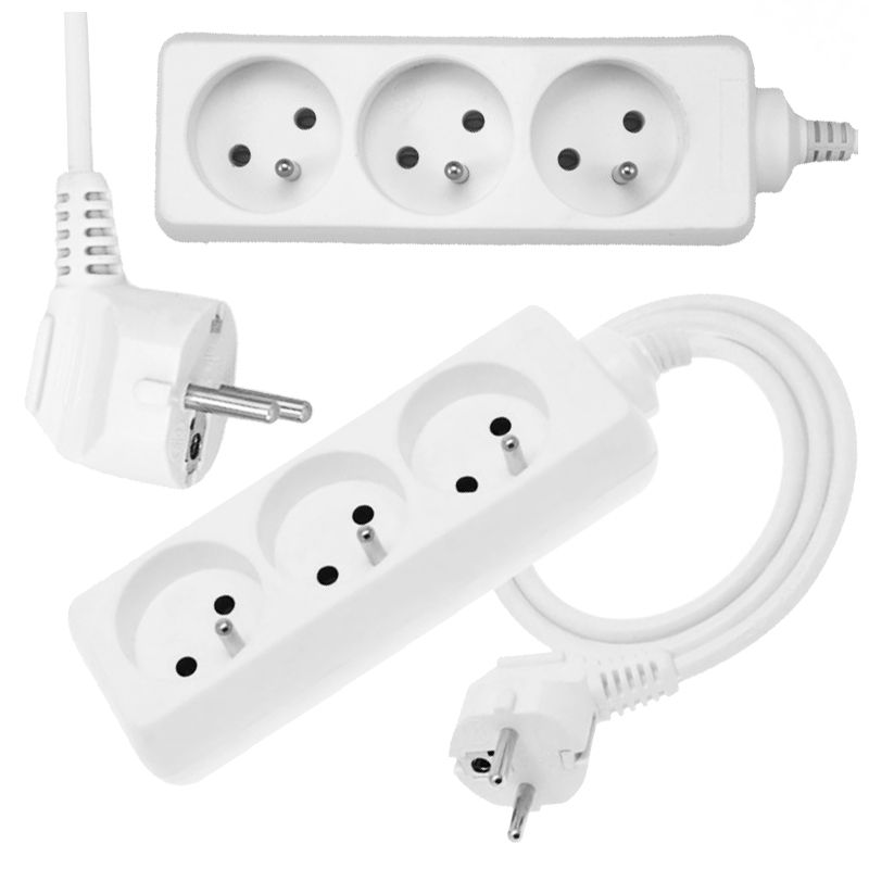 Przedłużacz ELGOTECH z uziemieniem biały 3-gniazda 7m OMY 3x1 EPS-307 1szt.