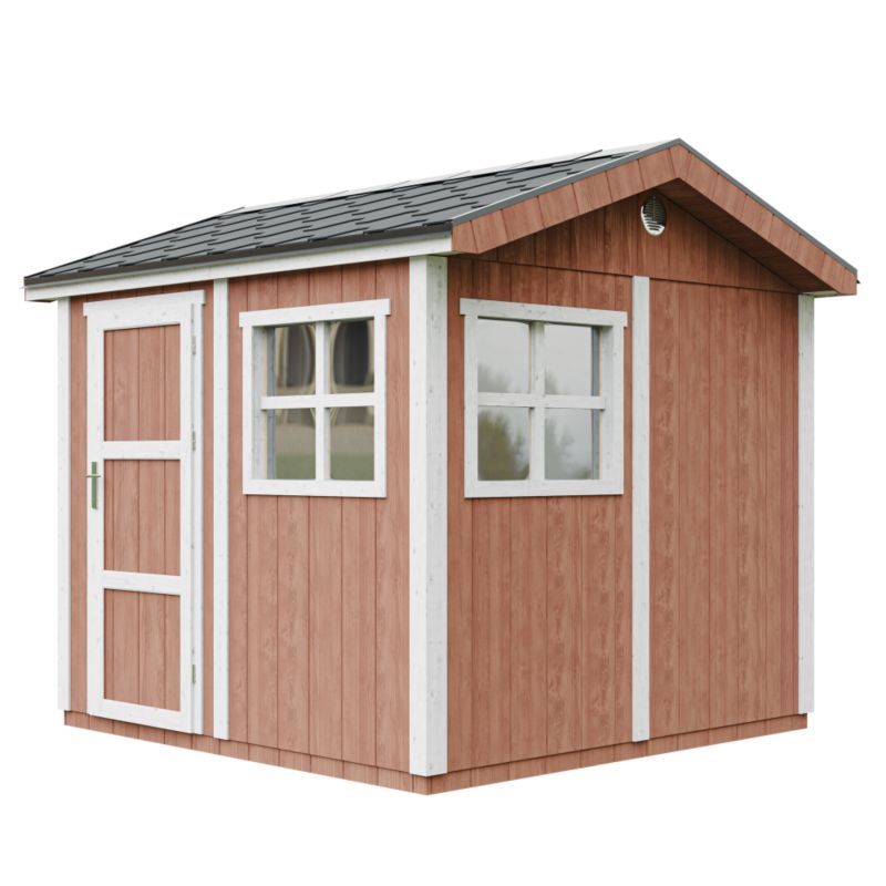 Domek ogrodowy Timbela M913-REDWOOD RED 5.9 m² LP Smartside z podłogą i gontem bitumicznym 1 szt.