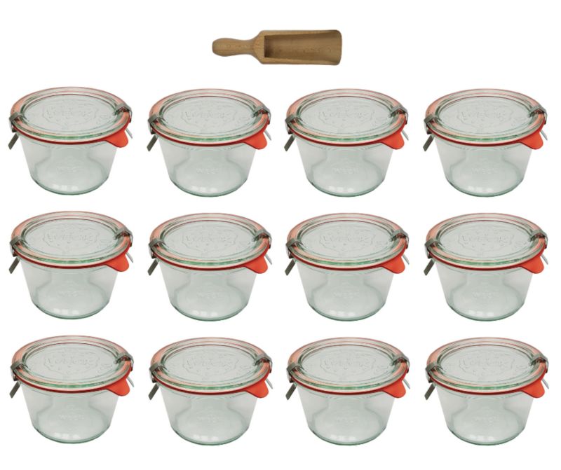 Słoiki MODO24 Weck 370 ml fi 100 mold szklane wieka gumki 12 kpl.