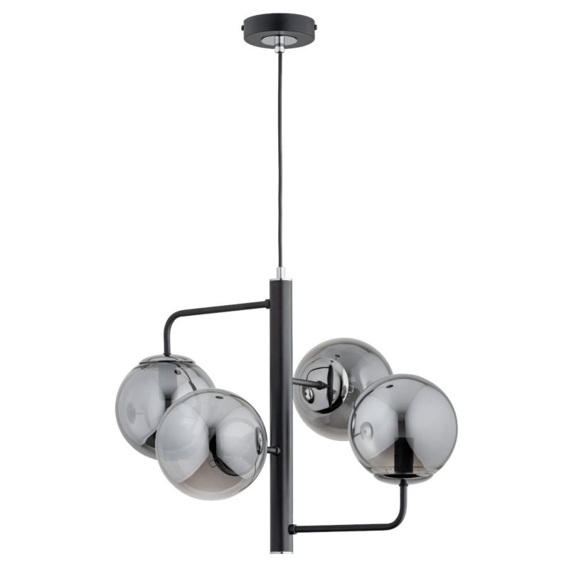 Lampa wisząca Alfa Lamur 1502 czarna-chromowana-dymiona nowoczesna 4xE14 x 10W 1 szt.