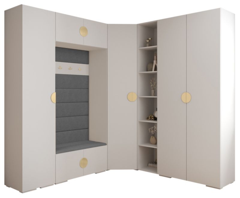 Garderoba do przedpokoju Abiks INOVA 4 Z2 biały+złoty+manila16 1 szt.