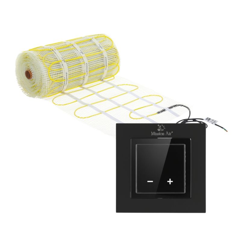 Zestaw mata grzewcza Mission Air pod płytki MA-160 6m² + Aries LCD Czarny 1szt