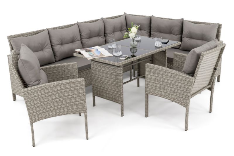 Zestaw mebli ogrodowych MebleMWM Paris Big technorattan mould poduszki szare-01 1 kpl.