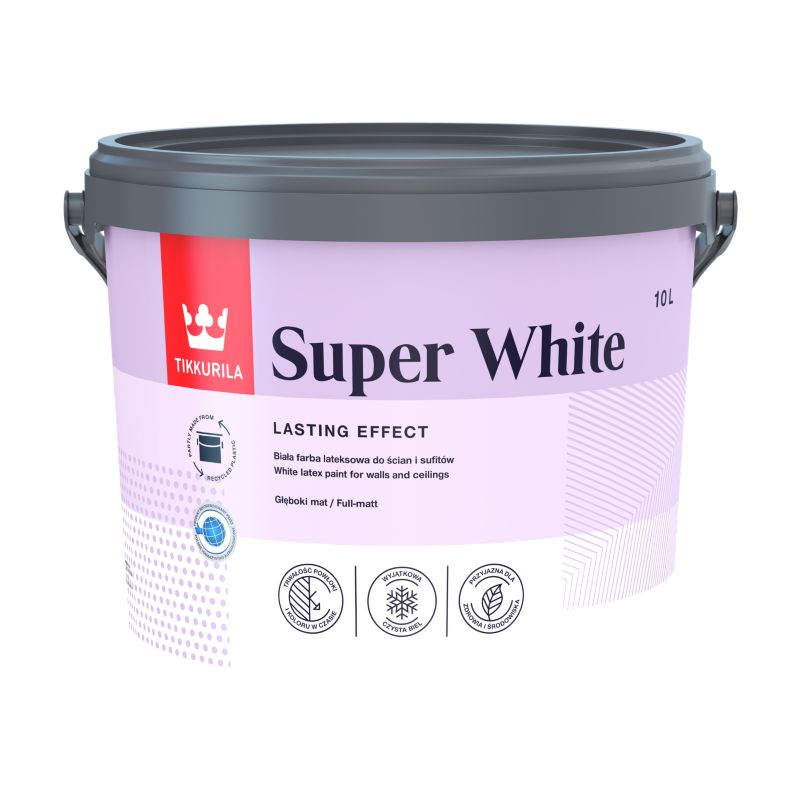 Farba biała Tikkurila Super White 10 l