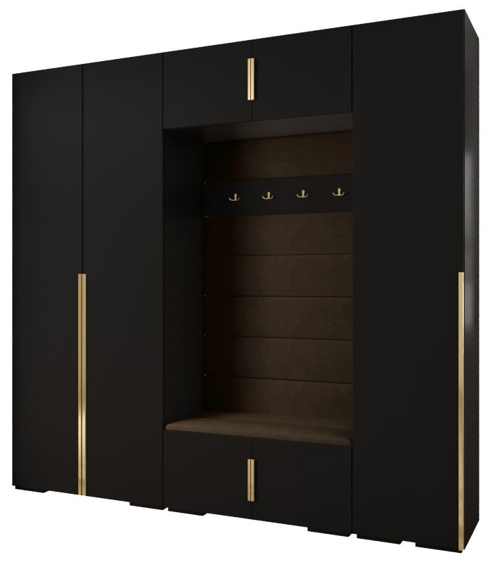 Garderoba do przedpokoju Abiks INOVA 1 Z8 czarny+złoty+manila04 1szt.