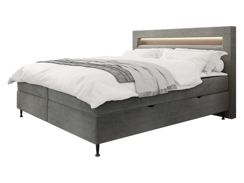 Łóżko kontynentalne MIRJAN 24 Ovo 140x200 stalowy szary 1 szt.