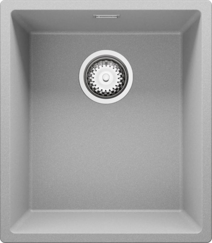 Zlewozmywak podblatowy Londyn PRIMAGRAN 41x47cm do szafki od 45cm, Szary + Syfon, S121, 1 szt.