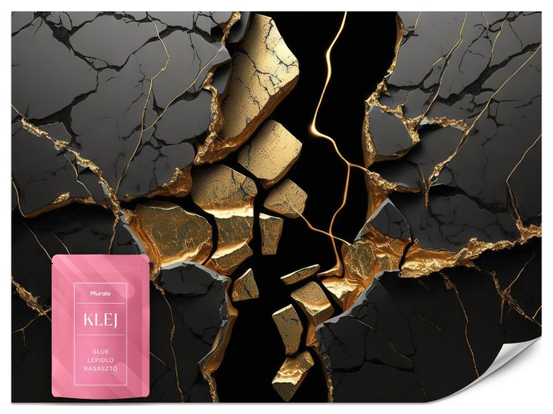 Fototapeta Muralo Czarny Abstrakcyjny Marmur 200x140 cm 1szt.